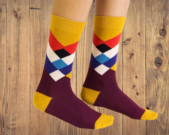 Breathable Trendy Mens Socks Colorful Business Party Dress Cotton Novelty Fun Happy Socks