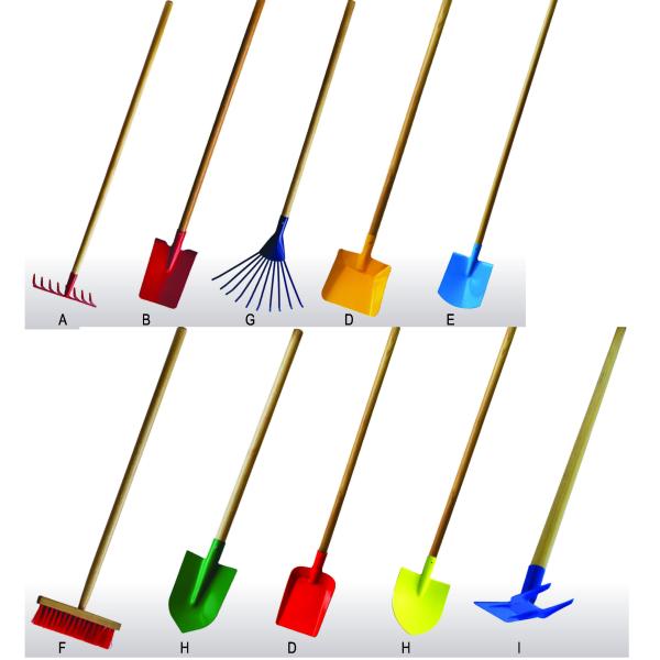 10pcs Garden Hand Tools Set with Long Wooden Handle Multifunctional and