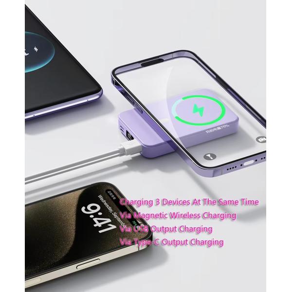 10000mah Magnetic Wireless Power Bank Portable Fast Charging Home Outdoor Portable Foldable Power Bank
