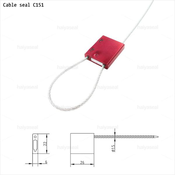 Sceau de sécurité pour conteneur en câble d'acier non préformé galvanisé 1,8x300mm