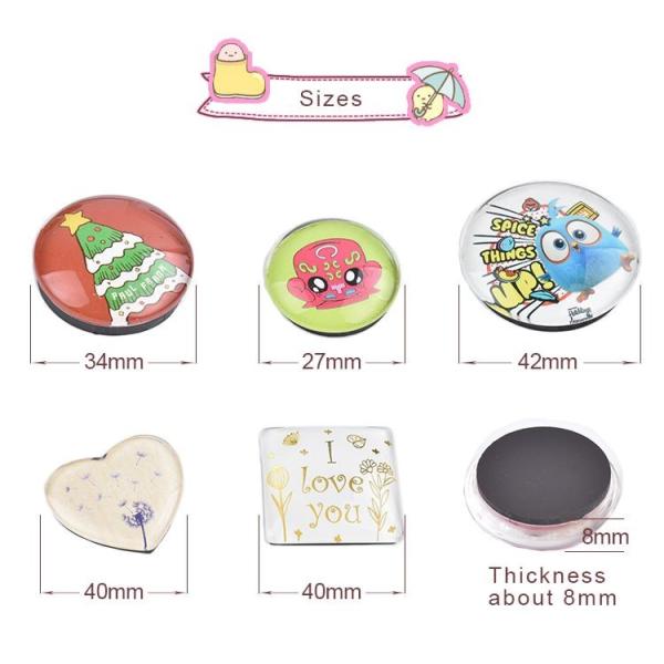 Clear Round Glass Pebble Magnets Refrigerator Magnet Souvenir