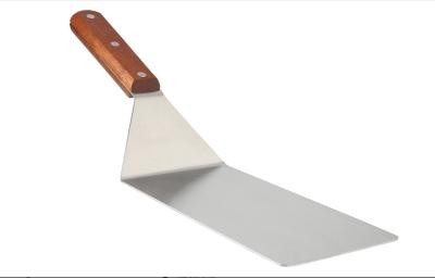 O utensílio de aço inoxidável resistente da cozinha da extra grande ajusta a espátula com punho de madeira