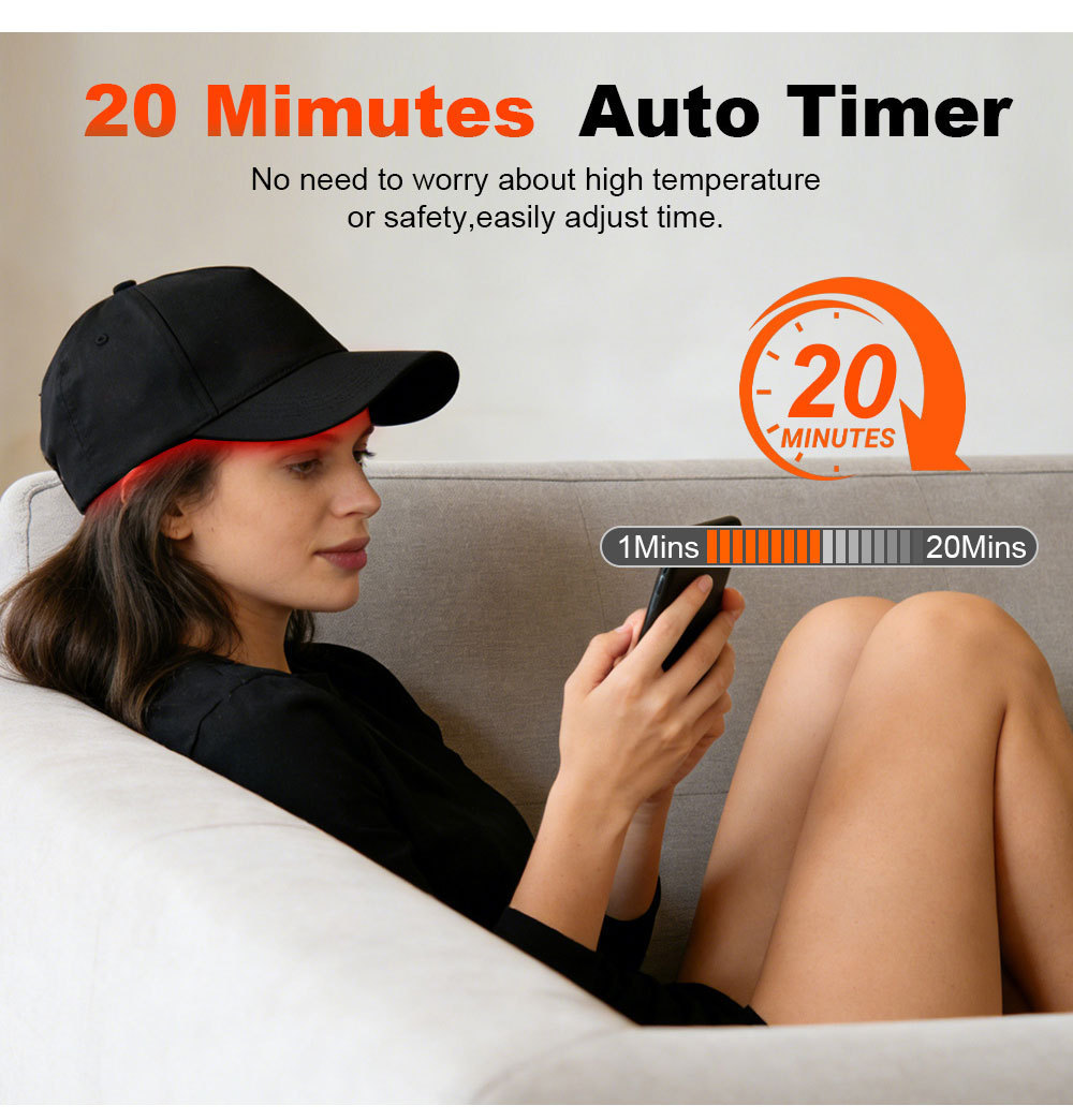 Rechargeable Red Light Therapy Cap with 600mAh Battery and 5W Rated Power for Effective Therapy