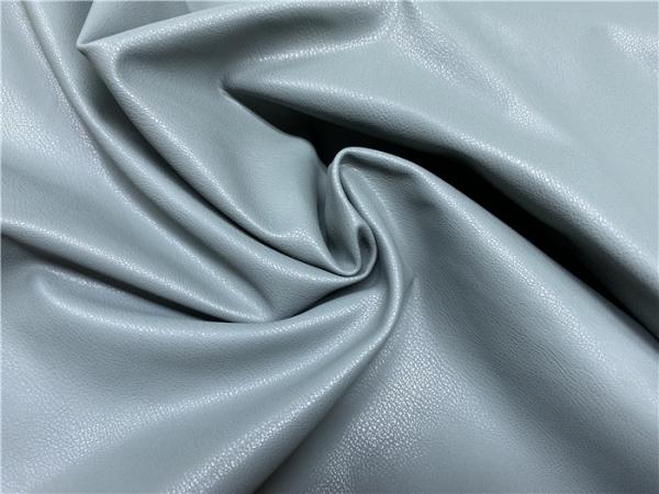 Blue Color Waterborne Pu Faux Leather Fabric DMF Free Coated Pattern 0.75mm Thickness