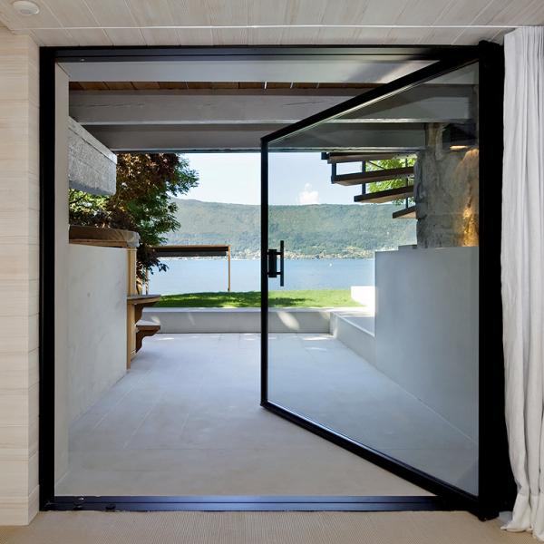 Villas Modern Interior Aluminium Pivoting Doors Front Entry Glass Pivot Door