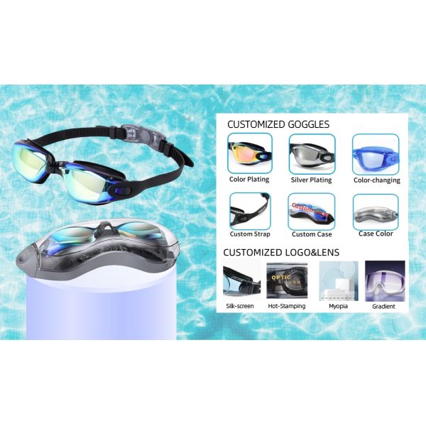 Custom OEM Anti-Fog Anti-UV HD Lens Swimming Goggles Professional Swimming Glasses