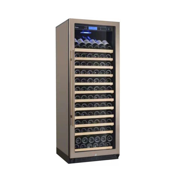 Freestanding Kitchen Wine Cooler Wine Refrigerator With Wooden Frame Cabinet