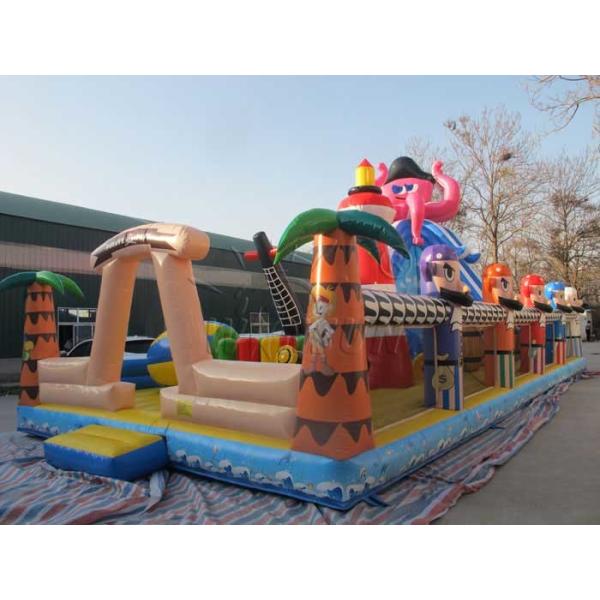 Commercial Grade Inflatable Fun City , Kids Pirate Ship Bounce House