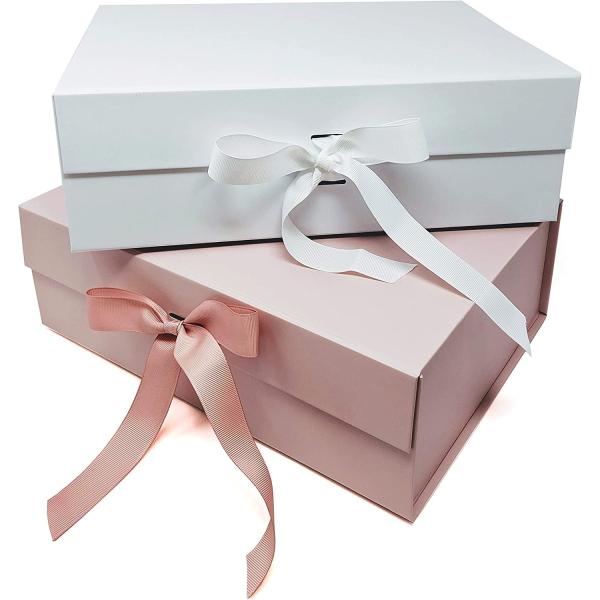 Ribbon Closure Cardboard Gift Boxes , Wedding Party Luxury Gift Box