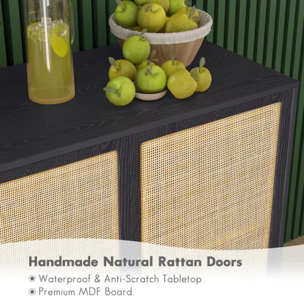 Decorative MDF Slat Wood Cabinet Sideboard Kitchen Apartment