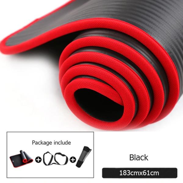 10mm Thickened Yoga Exercise Mat / Non Slip Gym Fitness Mat With Yoga Bag & Strap