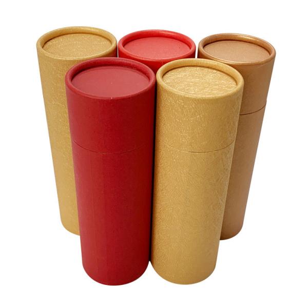 Embalagem de caixa de tubos de papel kraft de luxo oval para chá solto com revestimento UV