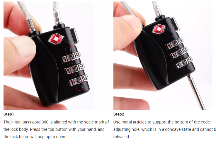 3 Digit Code TSA Lock Outdoor Industrial Safety Luggage Backpack Zipper Wire Rope Key Combination Padlock Zinc Plastic RARLUX