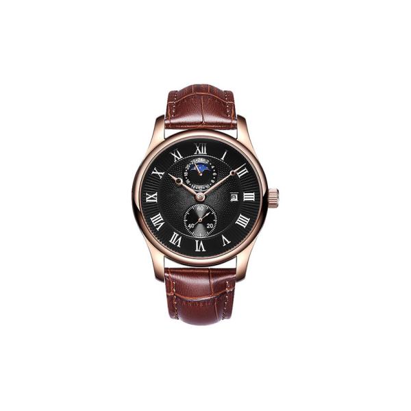316L Case Genuine Leather Strap Automatic Wristband Watch Waterproof