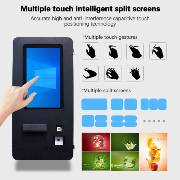 Floor Standing Self-Ordering Kiosk with QR Scanner & Printer