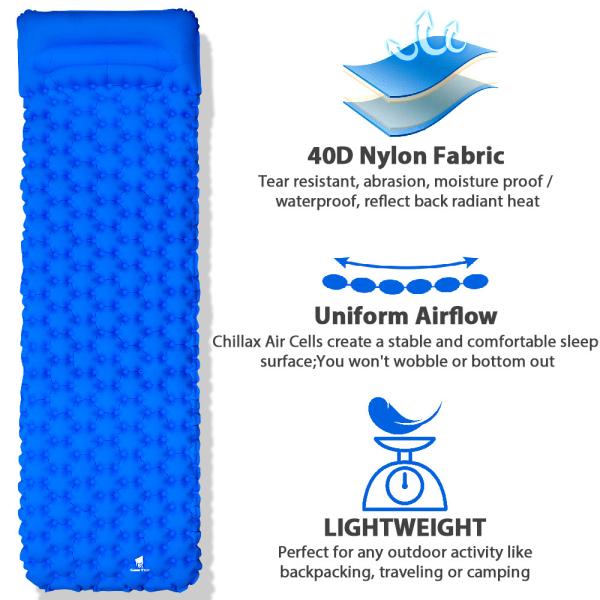 Air Mattress 40D Nylon Inflatable Sleeping Pad