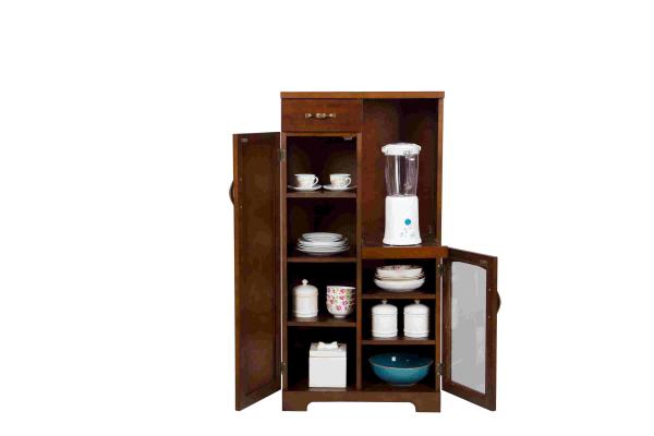 Handmade Kitchen Cabinet Storage Glass Fronted Cupboard With Five Adjustable Shelves