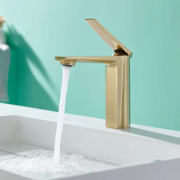 Ceramic Valve Core Single Handle Brass Basin Faucet for Modern Design Hotel Bathroom