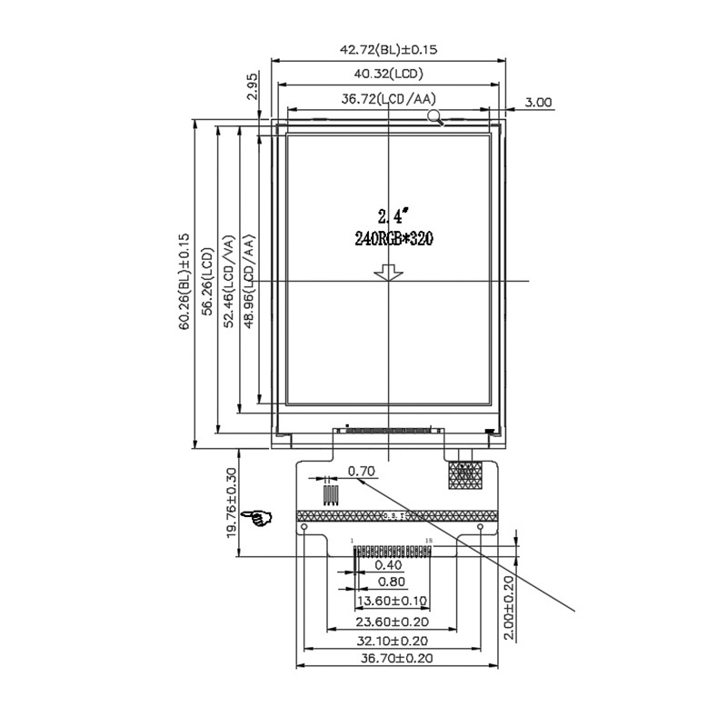 2,4 модуль панели SPI LCD TFT модуля 240x320 ILI9341V Tft Lcd экрана касания Tft Lcd дюйма