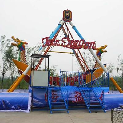 Theme Park Pirate Ship Ride , Pirate Ship Boat Ride With Dragon Decoration