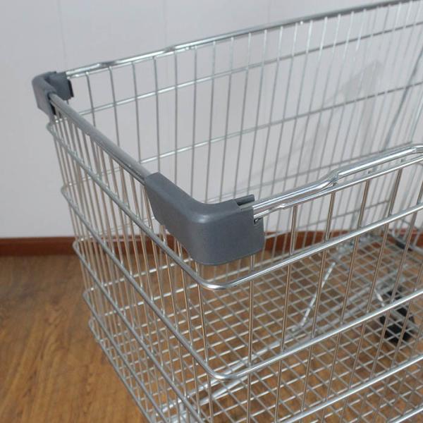 215L Australian Style General Purpose Assorted Supermarket Shopping Trolley Grey Plastic Pu Wheels