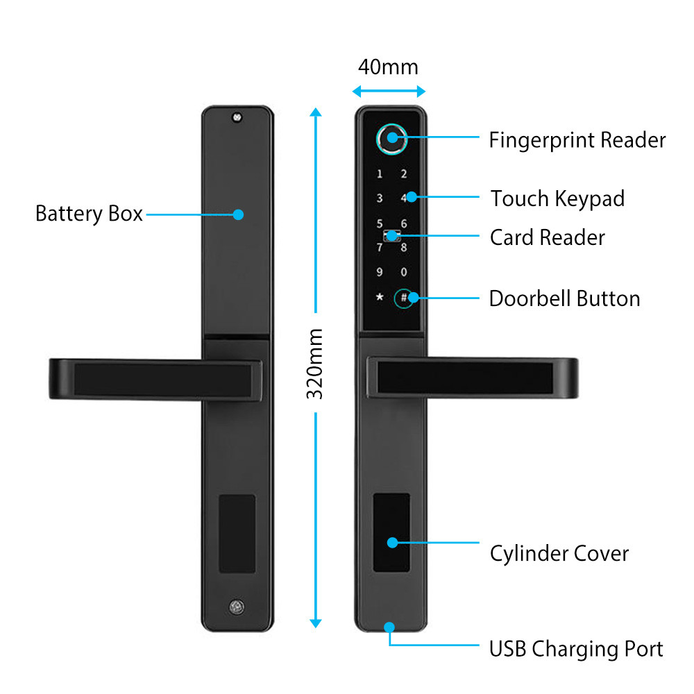 Дистанционное управление замка приложения отпечатка пальцев Bluetooth умное/временный пароль