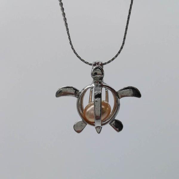 Silver Pearl Cage Locket Pendant Essential Oil Diffuser Oyster Neckalce Jewelry Findings