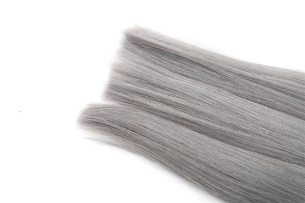 8-24 Inches Stock hot selling grey  color hair weft 100% brazilian virgin human hair