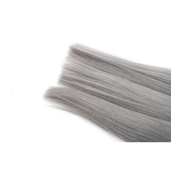 8-24 Inches Stock hot selling grey color hair weft 100% brazilian virgin human hair