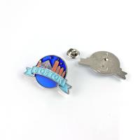 Une ville en émail de conception unique promouvoir le badge pin avec l'impression offset et le matériel de sablage en argent