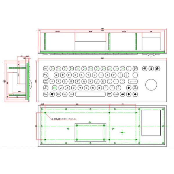 Клавиатура на открытом воздухе нержавеющей стали механическая с доказательством Ип67 дождя трекбола