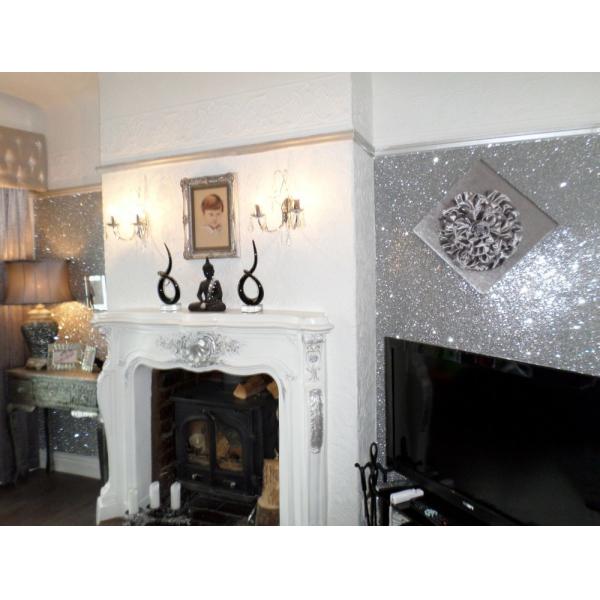 Elastic Fabric Backing Silver Glitter Fabric Soft And Sparkle Material