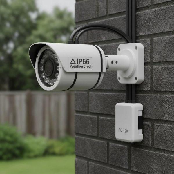DC 12V Battery Powered Waterproof Surveillance Camera Featuring IP66 Weatherproof Rating and 3 Axis Mounting for Outdoor