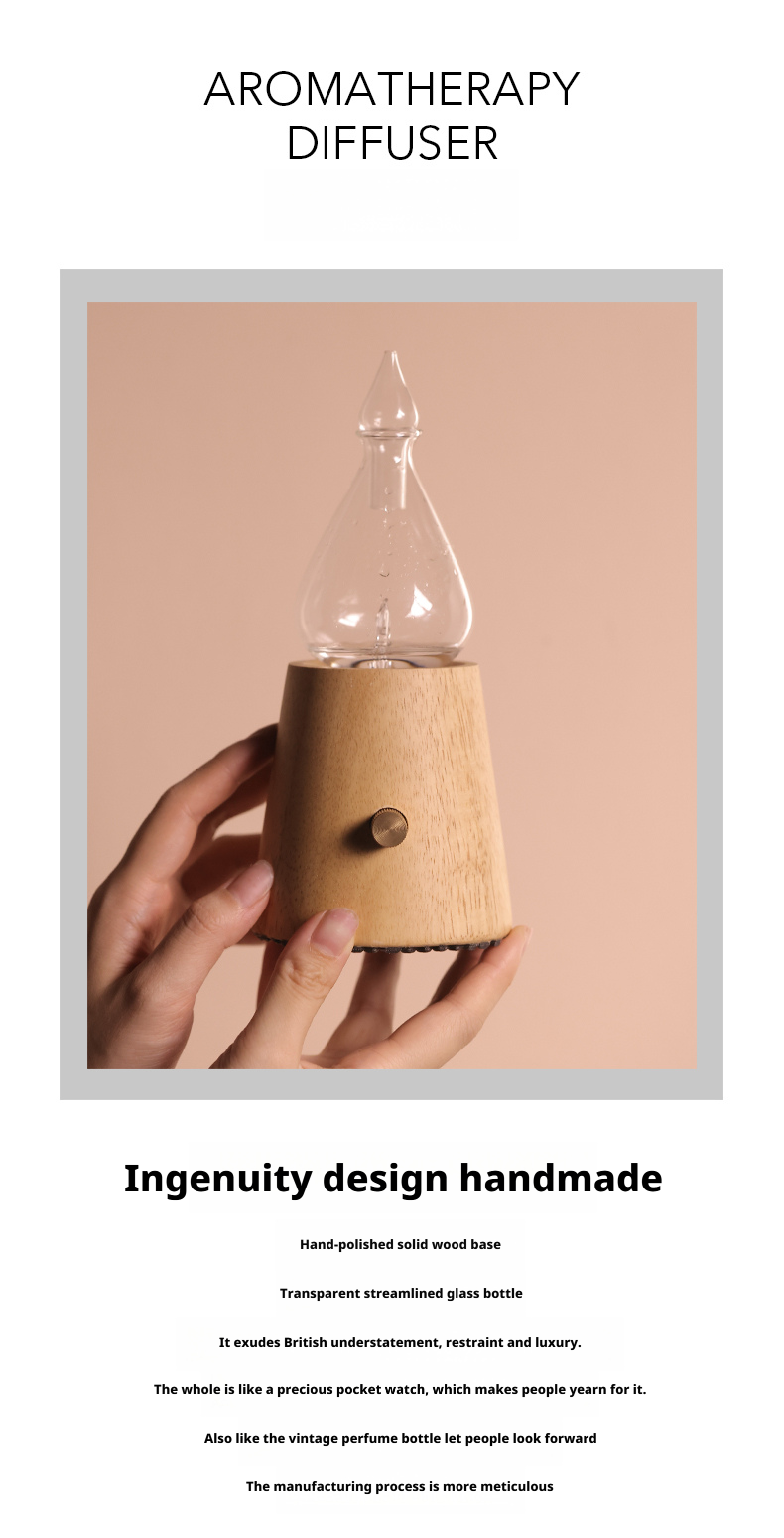 OEM Logo Vintage Real Wooden Aroma Diffuser Ultra Quiet Home Hotel Use Eco Friendly
