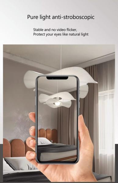 Nordic Cream Style Fabric Led Pendant Lights For Living Room Bedroom Bar Flower Pendant Lamp(WH-AP-590)