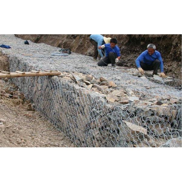 4x2x0.3 Hexagonal Hole Galfan Gabion Box Znal Coated Iron Wire Mesh Retaining Wall