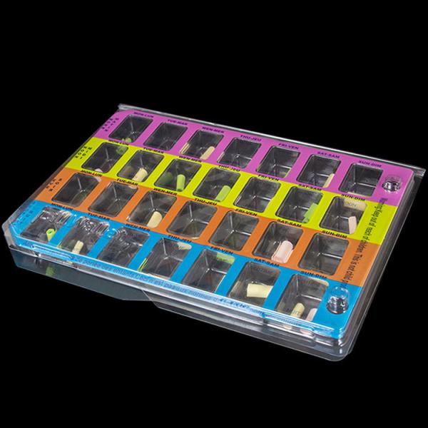 Custom Monthly Portable Pharmacy Blister Packaging Self Adhesive With Rip Off Lattice