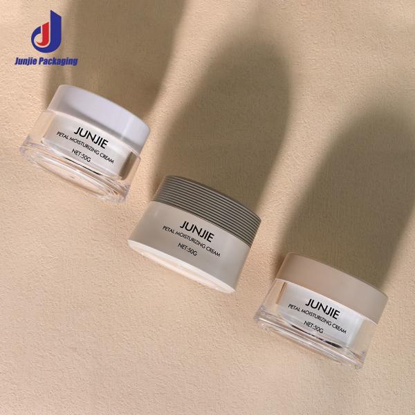 Matériau de collier acrylique 50gm Coloris de blé plastique ensemble cosmétique Bouteilles de crème pour solution d'emballage de bouteille cosmétique