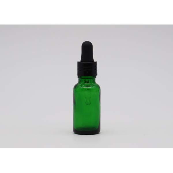 Бутылки капельницы зеленого масла 18мм косметические стеклянные с бамбуковой пипеткой печатания капельницы