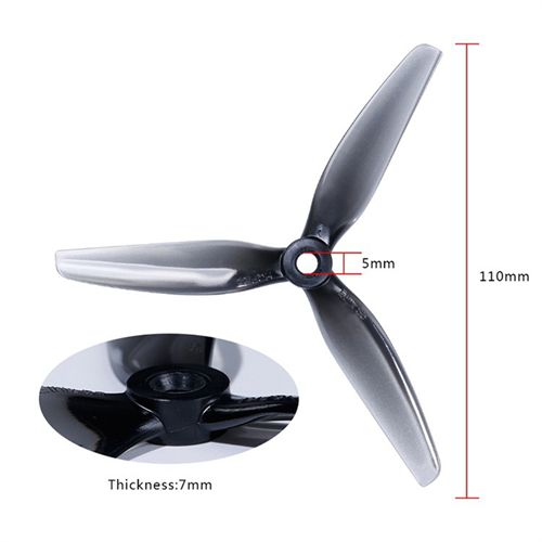 Wholesale Price 4pcs HQ Ethix S5 Prop Light Grey 5X4X3 5040 5inch 3-Blade Propeller CWCCW For POPO RC Racing Drone Parts
