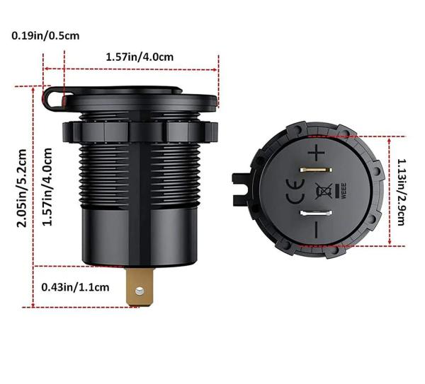 Chargeur de voiture double QC Smart Display 18W à charge rapide