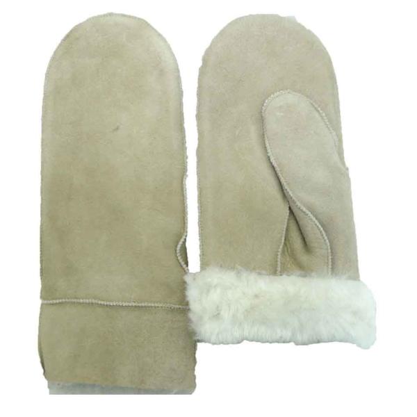 Customized Pig Leather Gloves , Anti Cold Leather Mittens With Wool Liners