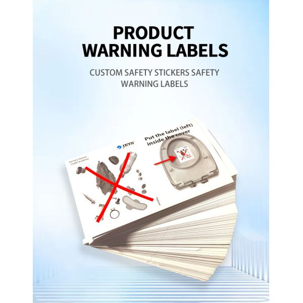 Fork Shape Warning Tip Rectangle White Sticker Coated For Toilet