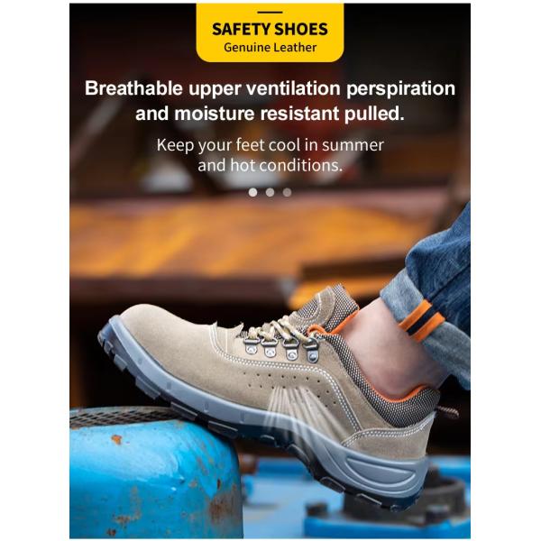 Yellow Lightweight Comfortable Safety Shoes / Comfortable Work Shoes Men with PU/PU Sole