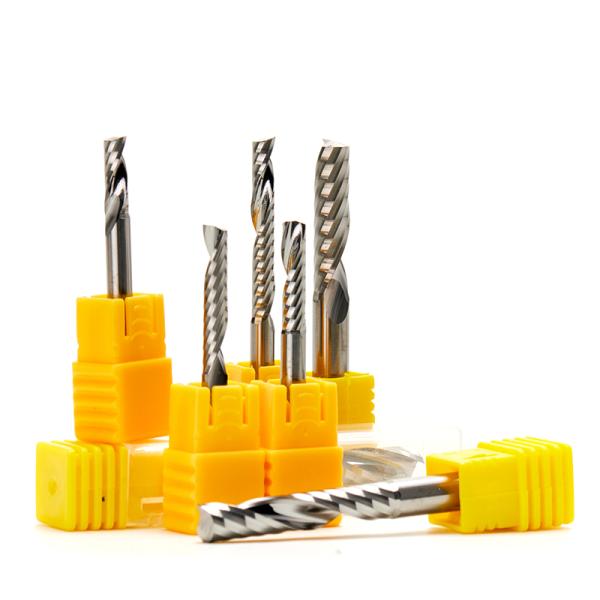 Ventas de fábrica de alta calidad 3.175/4/6/8mm Carbide Single O Flauta Espiral Fin de molino hasta Cortar Cnc Bit para la madera PVC Acrílico de aluminio