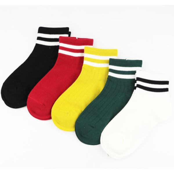 Fashion Kids Colorful Socks , Kids Striped Socks With Cotton / Nylon / Spandex Material