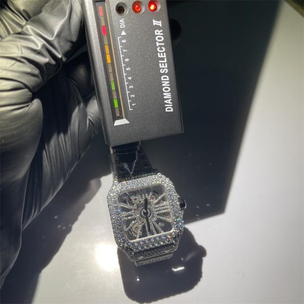 Relógio de diamante de joias VVS 41 mm 29 quilates esqueleto relógio de diamante