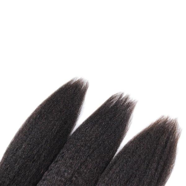 Kinky Straight 8A Grade Virgin Human Hair Bundles No Smell Hair Extension Natural Black