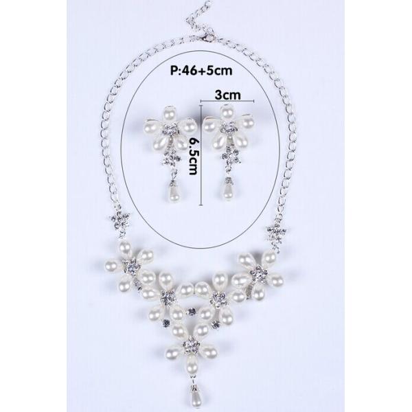 European and American fashion imitation pearl flower necklace elegant diamond bridal suite