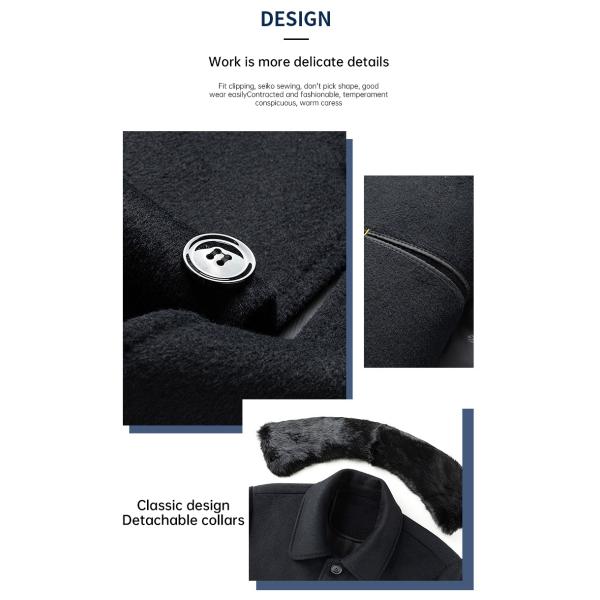 Зимняя мода LCBZ Мужское платье с капюшоном с кашемирной подкладкой и рукавами из руна